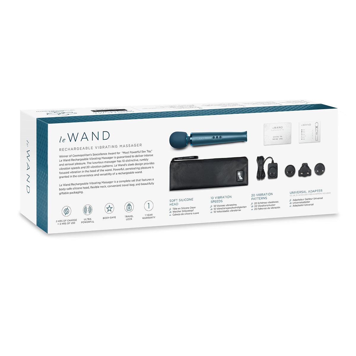 Le Wand Vibrating Wand Massager - Pacific Blue