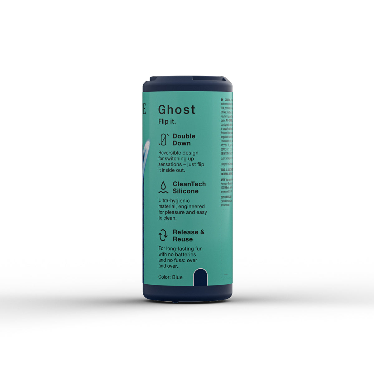 Arcwave Ghost Reversible CleanTech Silicone Stroker in Blue