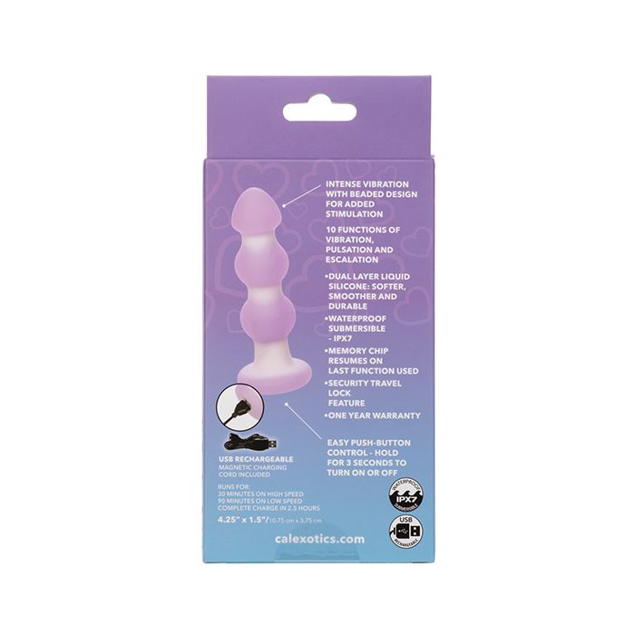 Lavender Haze Beaded Anal Plug - Lavender/White