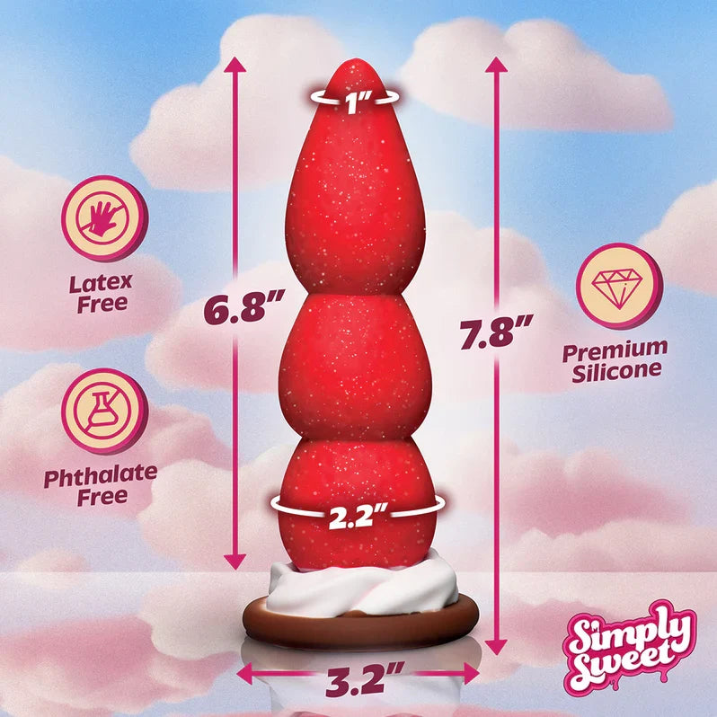 Simply Sweet Strawberry Sweet Cream Silicone Dildo