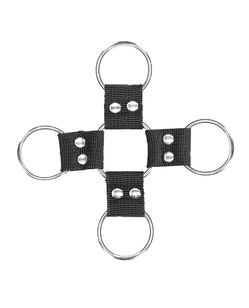Black & White Velcro Hogtie Hand & Ankle Cuffs - Black