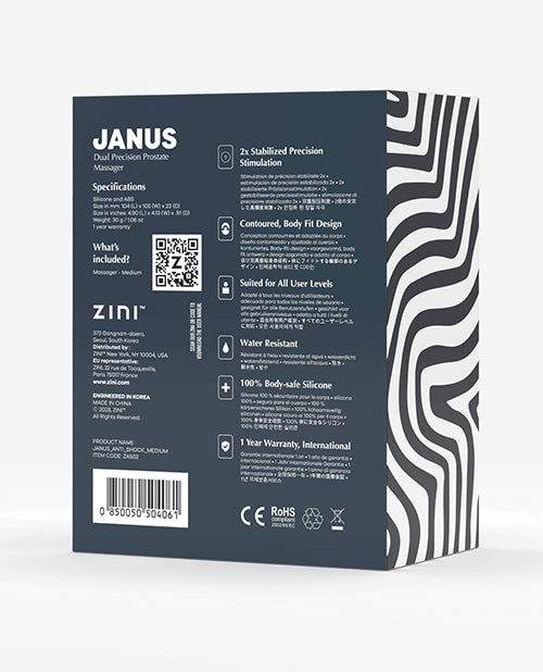Zini Janus Anti Shock Prostate Massager - Medium Black
