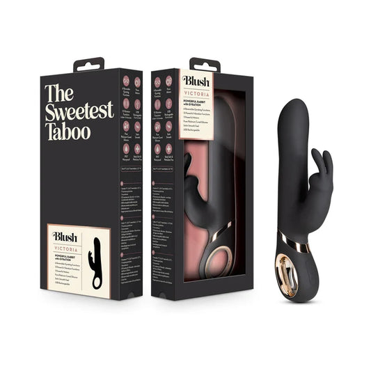 Blush Victoria Rabbit Vibrator - Black
