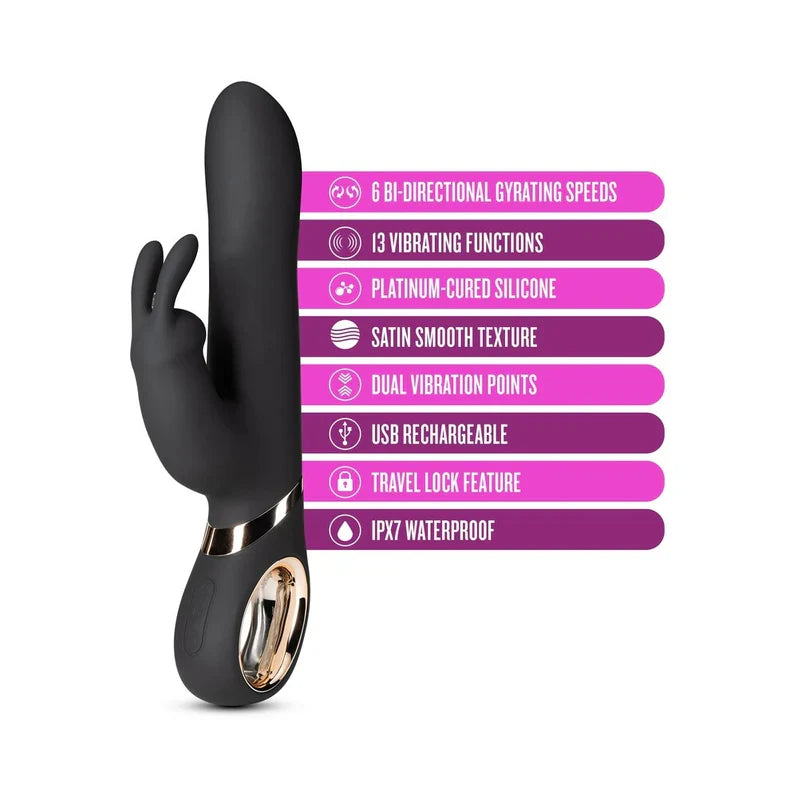 Blush Victoria Rabbit Vibrator - Black