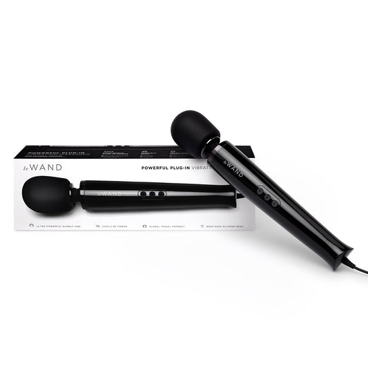 Le Wand Plug-In Vibrating Wand Massager - Black