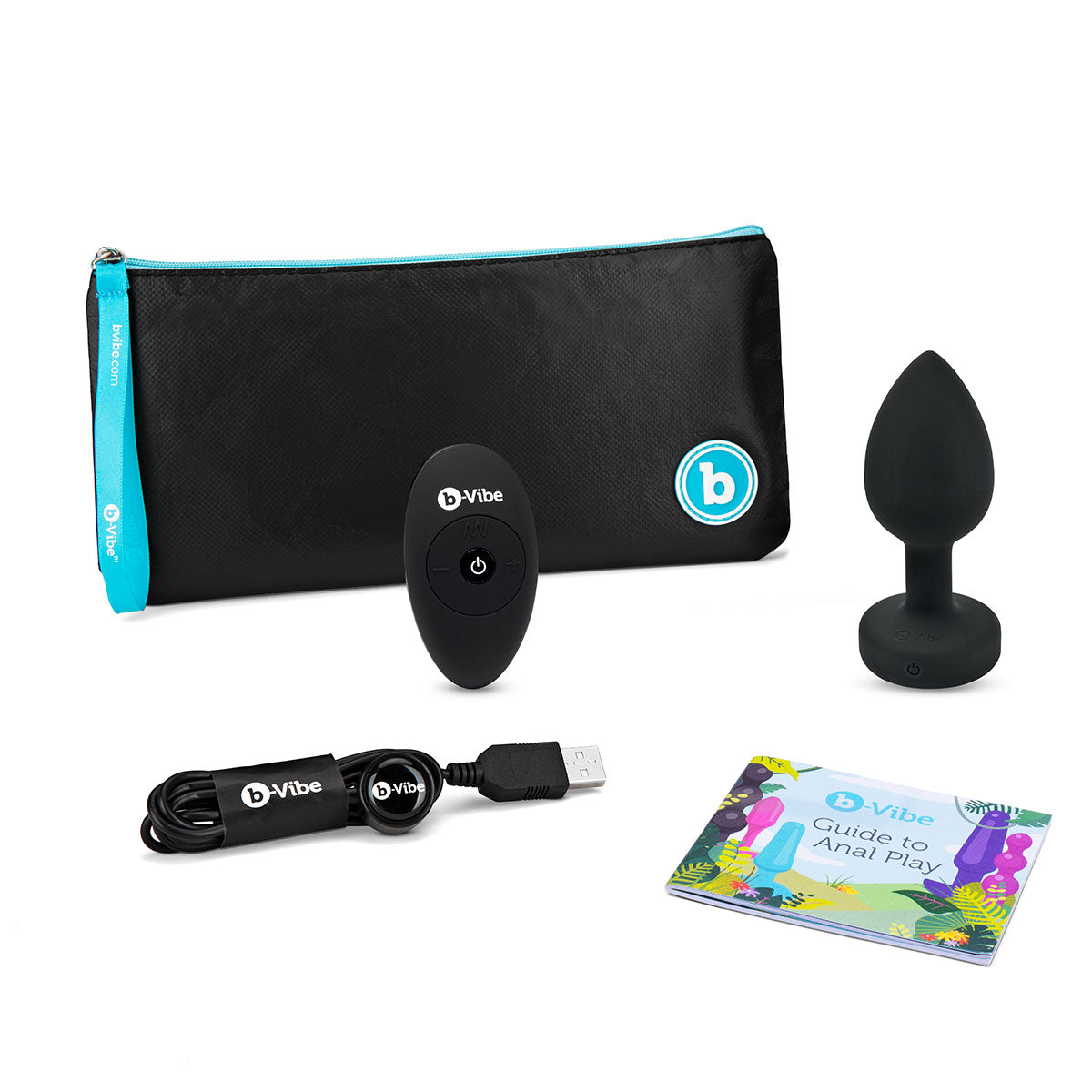 b-Vibe Vibrating Jewel Plug M/L - Black