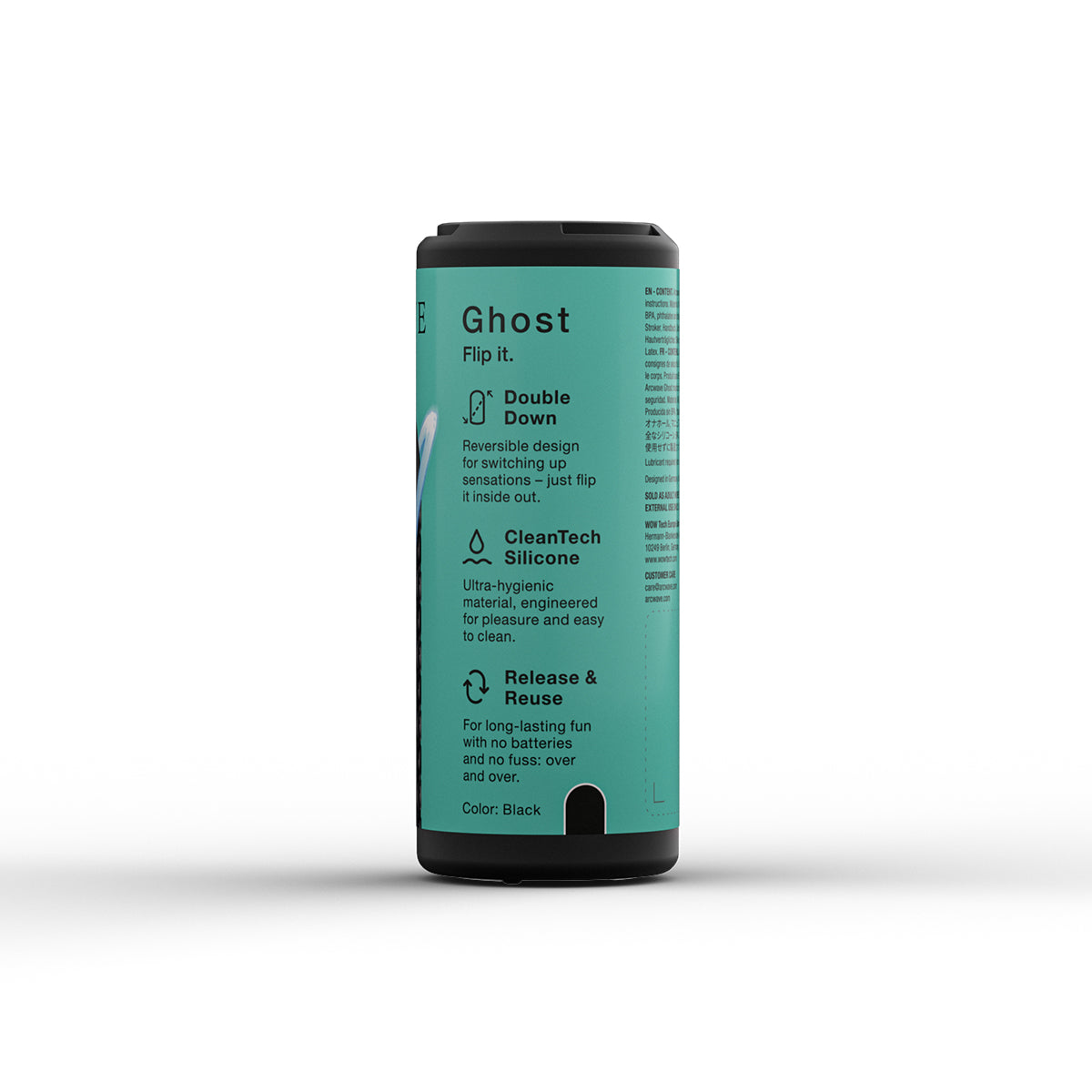 Arcwave Ghost Reversible CleanTech Silicone Stroker in Black