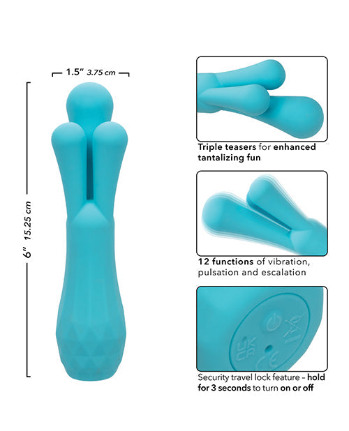 Gia Triple Teaser Vibrator - Aqua