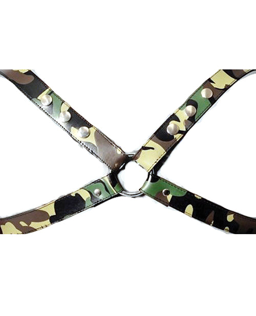 Sensual Sin Leather X Harness - Camo L/XL