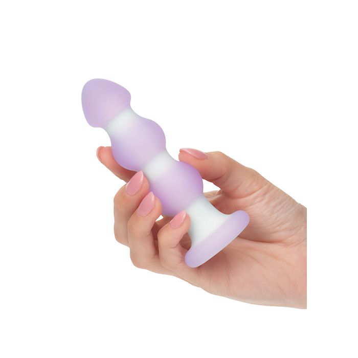 Lavender Haze Beaded Anal Plug - Lavender/White
