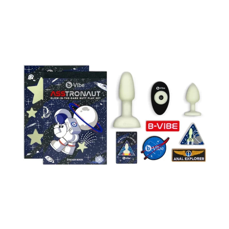 b-Vibe Limited Edition Asstronaut Glow-in-the-Dark Butt Play Set