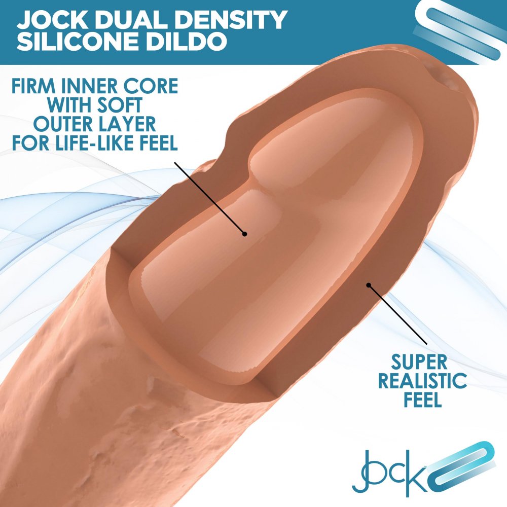 JOCK Ultra Realistic 10" Dual Density Silicone Dildo with Balls