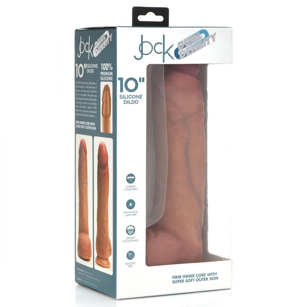 JOCK Ultra Realistic 10" Dual Density Silicone Dildo with Balls