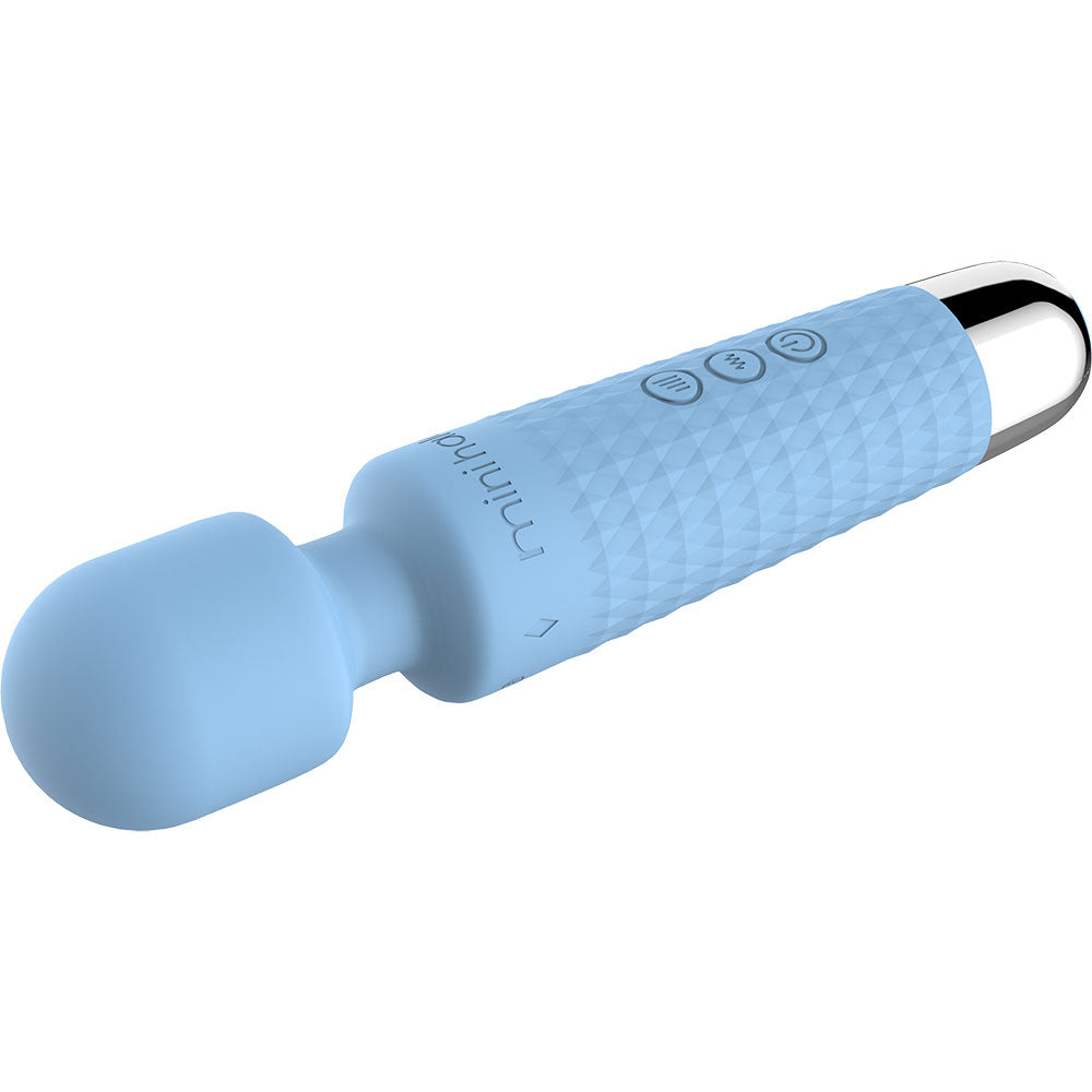 Mini Halo Wireless Wand Vibrator Powder Blue