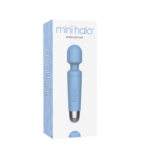 Mini Halo Wireless Wand Vibrator Powder Blue