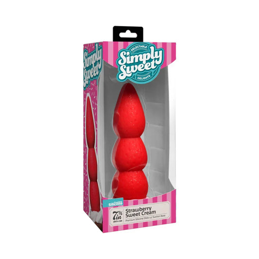 Simply Sweet Strawberry Sweet Cream Silicone Dildo